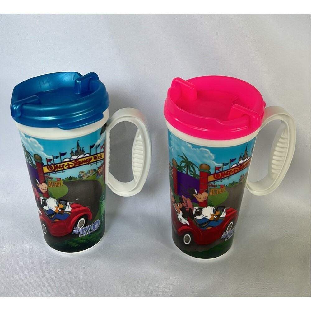 Walt Disney World Park Rapid Fill Reusable Cups With Lids Mickey Minnie-2